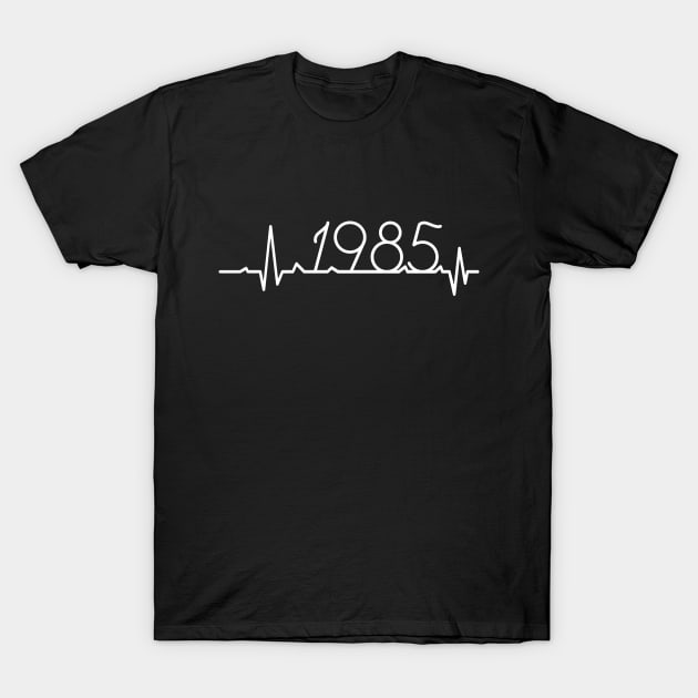 35th Birthday Gift 1985 Heartbeat T-Shirt by Havous